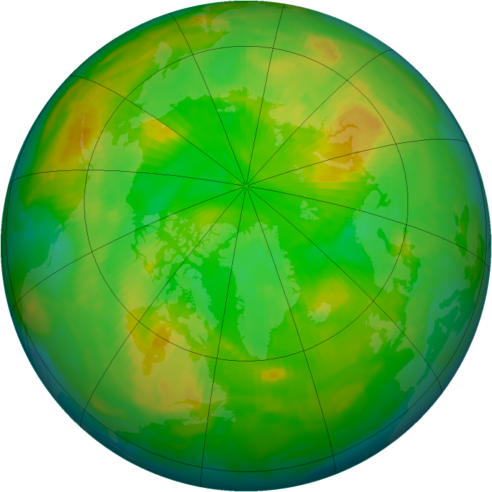 Arctic ozone map for 14 June 1997